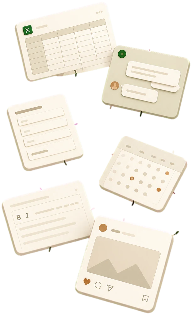 Des fichiers, messages et brouillons éparpillés